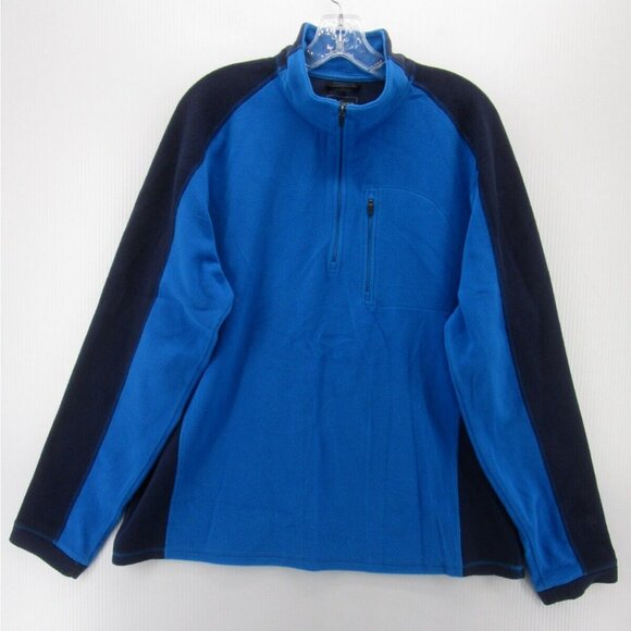 LL Bean Sweatshirt Large Fleece Pullover 1/4 Zip Outdoor Sweater Soft - Picture 1 of 9